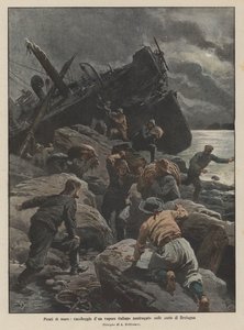 Piratas do mar, saque de vapor italiano naufragado às margens da Bretanha