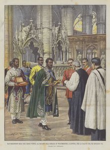 Ras Makonnen Traz Uma Cruz Votiva Para O Decano Da Abadia De Westminster, Londres, Para A Saúde