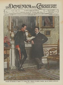 Despertar o liberalismo na Espanha, o rei Alfonso XIII em conversa com o ministro Canalejas