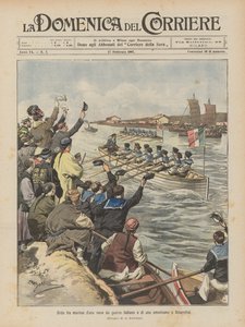 Desafio entre um navio de guerra italiano e americano em Scianghai