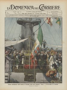 Levantamento solene da bandeira de batalha na nova Roma blindada em Civitavecchia, a atual 3