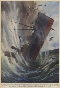 A Garra, que tinha recuperado tantos tesouros naufragados, encontra-se agora no fundo do mar (cor litho) de Achille Beltrame