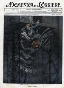 Duas mulheres caíram de um elevador em Nápoles, em 1910. de Achille Beltrame