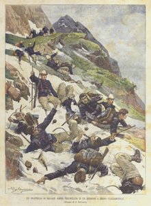 Um Drapple De Soldados Alpinos Correram Em Um Barranco Em Breno (Valcamonica) de Achille Beltrame