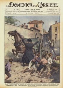 Um cavalo fugitivo estava correndo loucamente em uma cidade na área de Bergamo ameaçando