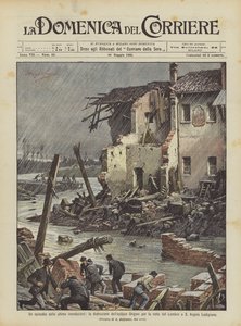Um episódio das últimas inundações, a destruição do edifício Origoni para a rota Lambro