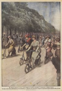 Um novo tipo de esporte, um grupo de atrizes parisienses está tentando, em Saint Cloud, em uma corrida