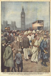 Um desfile pitoresco nas ruas de Londres de Achille Beltrame