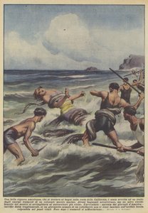 Uma bela dama americana, que estava nos banhos da costa da Califórnia, estava envolvida