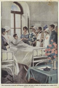 Uma cerimônia comovente no hospital militar Celio, em Roma, o casamento de um soldado ferido de Achille Beltrame