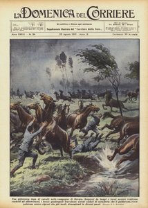 Uma pitoresca fuga de cavalos no campo de Novara de Achille Beltrame