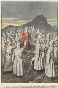 Uma reunião nas montanhas da Geórgia de uma estranha associação americana, a Ku-Klux-Klan