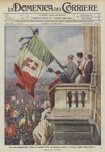 Uma cena inesquecível, na hora do julgamento, o rei, do Quirinale, agita o tricolor e grita Viva Itália!