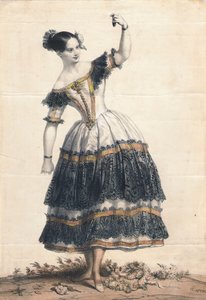 Fanny Elssler como Florinda na dança O balé Cachucha O diabo coxo, 1836 de Achille Devéria