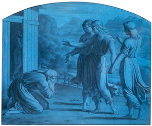 O Hospitalite de Abraão, c1820-1857 de Achille Devéria