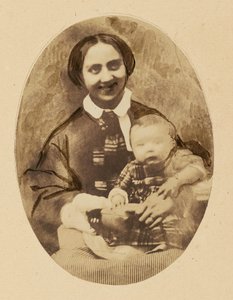 [Retrato de Marie Devéria com o seu filho] de Achille Devéria