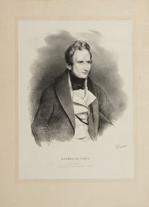Retrato do autor Alfred de Vigny 1797-1863, 1831. de Achille Devéria