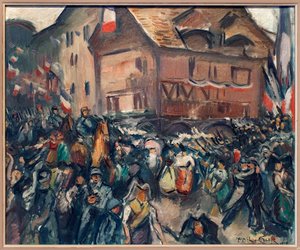 A entrada das tropas francesas em Estrasburgo (Bas Rhin, França), 22 de Novembro de 1918. Pintura de Emile Othon Friesz (1879-1949), Oil On Canvas