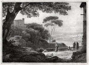 Lago Albano. (gravada por volta de 1820)
