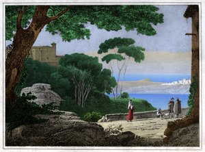 Lago Albano. (gravura, ca. 1820)