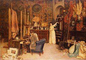 O estúdio do artista de Achille Glisenti