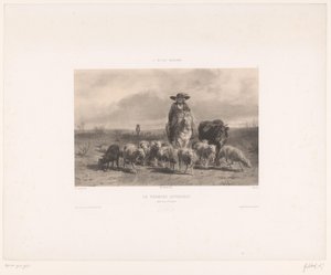 Agricultor de Auvergne com gado bovino e ovino
Le Fermier Auvergnat (título sobre o objecto)
Impressões após pinturas da Escola Moderna (título da série)
L