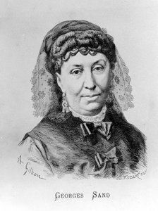 Retrato de George Sand (Aurore Dupin, Baronne Dudevant) (1804-1876) por A. Gilbern de Achille Isidore Gilbert