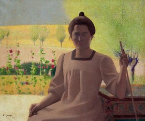 Contrejour - Retrato da esposa do artista de Achille Lauge