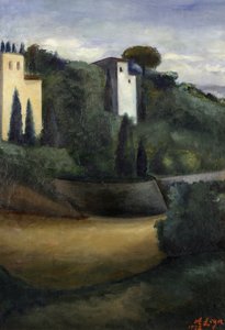 Moradias isoladas em Fiesole de Achille Lega
