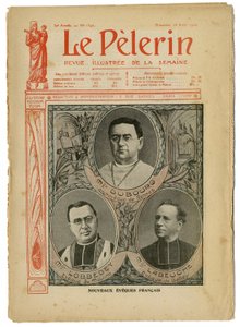 Ilustração de Achille Lemot (1846-1909) para a capa de Le Pelerin, 26/08/06 - Novas Eveques inglesas - Religion Faith, Catholic Catholicism - Eveques de Achille Lemot
