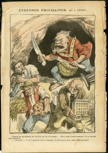 Ilustração de Achille Lemot (1846-1909) em Le Pelerin, 07/01/06 - Próximo Estrangeiro - Agricultura, Coletivismo, Socialismo - Trabalhador, Camponeses, Agricultores - Ogre/carne/veleira, Animalização