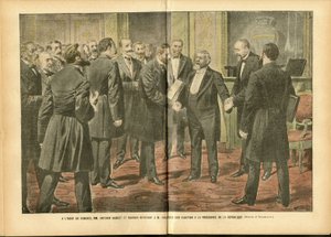 Ilustração de Achille Lemot (1846-1909) em Le Pelerin, 28/01/06 - Eleições, Presidente da República - Fallieres Armand (1841-1931) de Achille Lemot