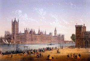 Casas do Parlamento da margem sul, impressão feita pelo cap. Riviere, 1862