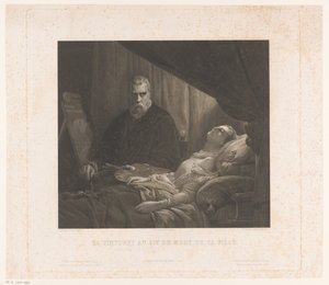 Il Tintoretto retrata a sua filha no seu leito de morte
Le Tintoret au lit de mort de sa fille (título sobre o objecto)