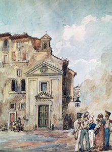Igreja das Quatro Nações em Roma, por Achille Pinelli (1809-1841), Itália