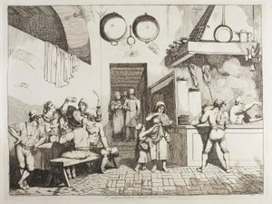 O improvisador numa osteria de Achille Pinelli