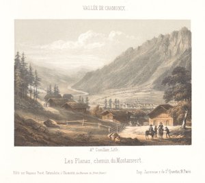 Vista do Col de Balme . Col de Balme (título no objeto) Memória de Chamonix-Mont-Blanc (título da série) Museum du Mont-Blanc (título da série no objeto)
