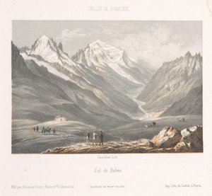 Vista da aldeia de Les Planards na estrada para Montenvers
Les Planaz, chemin du Montanvert (título sobre o objecto)
Memória de Chamonix-Mont-Blanc (título da série)
Museum du Mont-Blanc (título da série)