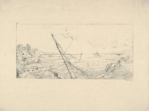 Stone Blockade off Charleston, Carolina do Sul de Confederate War Etchings, 1861-63.