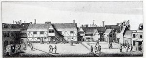 South View da Arundel House em Londres, gravada por Wenceslaus Hollar em 1646 e publicada em 1792 de Adam Alexius Bierling
