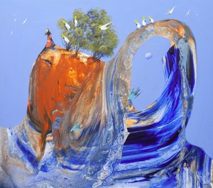 Mulher a contemplar o Arco Sereno