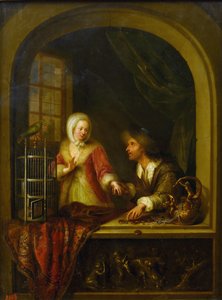 O sedutor por Braun, Adam (1748-1827). Óleo sobre tela de Adam Braun