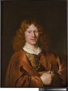 Retrato de um homem em traje de fantasia, provavelmente Hendrick Hooft (1617-1678), c.1644-66 (óleo sobre painel) de Adam Camerarius