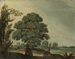 Paisagem com o Bom Samaritano de Adam Elsheimer (follower of)