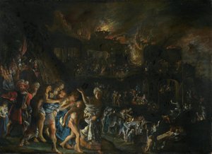 O incêndio de Tróia de Adam Elsheimer