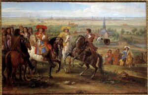 Rei Luís XIV perante a priora de Fives na sede de Lille em Agosto de 1667 Pintura de Adam Frans Van der Meulen (1632-1690) (ec.flam.) 1667 Sol. 0,52x0,8 m - Rei Luís XIV no cerco de Lille em frente ao Priorado de Fives, agosto de 1667. Pintura por Anúncio de Adam Frans van der Meulen