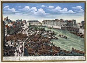 Le Pont Marie após a sua reconstrução - em "Paris" de Perelle de Adam Perelle