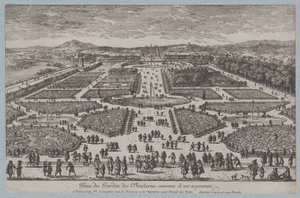 O Jardim das Tulherias, 1680., 1680. de Adam Perelle