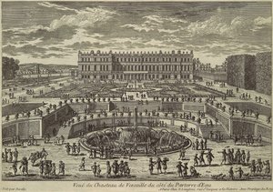 Vista de Versalhes, fachada do jardim, década de 1680