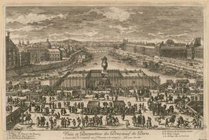 Vista da Pont Neuf em Paris, segunda metade do século XVII..